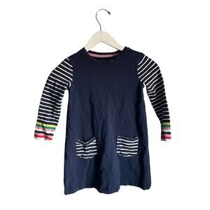 Mini Boden Navy Blue 100% Cotton Girl's Kids Dress 6-7